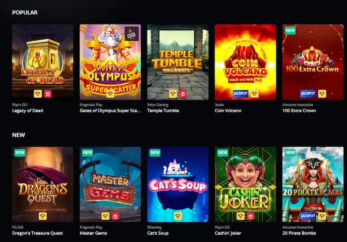 Strada Casino games